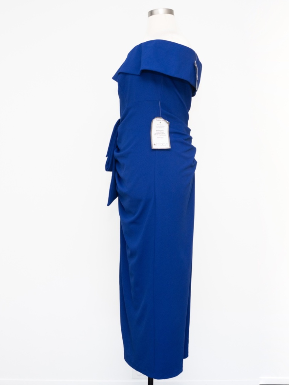 XSCAPE - "Camila" Long Off the Shoulder Scuba Crepe Dress - Picture 6 of 12
